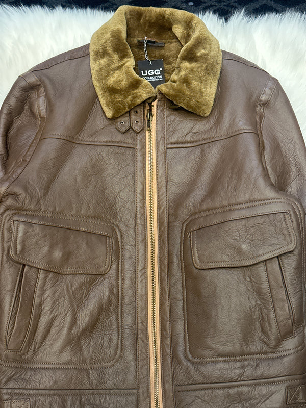 Biker Jacket - Black-Sheepskin Jackets-Genuine UGG PERTH