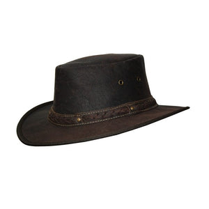 Kangaroo Leather Hat - Dark Brown-Hats-Genuine UGG PERTH