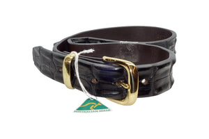 Crocodile Leather Belt - Black-Belt-Genuine UGG PERTH