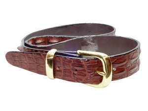 Crocodile Leather Belt - Brown-Belt-Genuine UGG PERTH