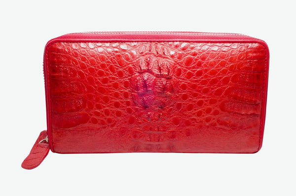 Crocodile Double Zip Purse - Red-Purse-Genuine UGG PERTH