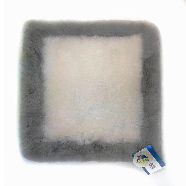 Border Cushion - Ivory and Grey-Sheepskin Rugs-Genuine UGG PERTH