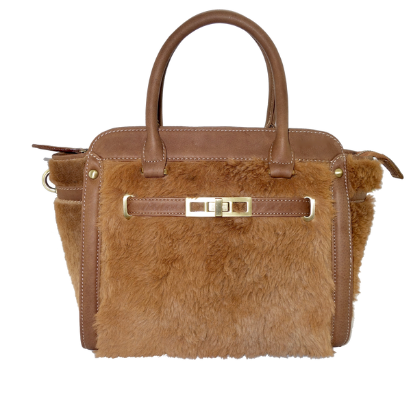 Roo Fur Birkin Style Handbag-Leather Bags-Genuine UGG PERTH