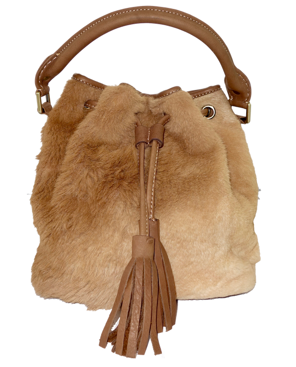 Roo Fur Large Bucket Bag-Leather Bags-Genuine UGG PERTH