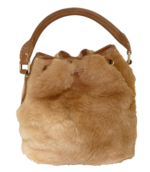 Roo Fur Large Bucket Bag-Leather Bags-Genuine UGG PERTH