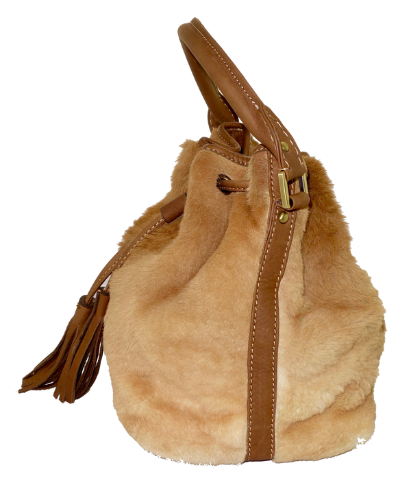 Roo Fur Large Bucket Bag-Leather Bags-Genuine UGG PERTH