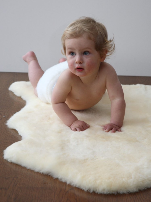 Baby Play Rug - Ivory (80cm-90cm)-Sheepskin Rugs-Genuine UGG PERTH