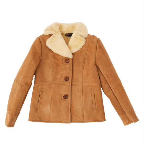 Women's Suede Jacket - Chestnut-Sheepskin Jackets-Genuine UGG PERTH