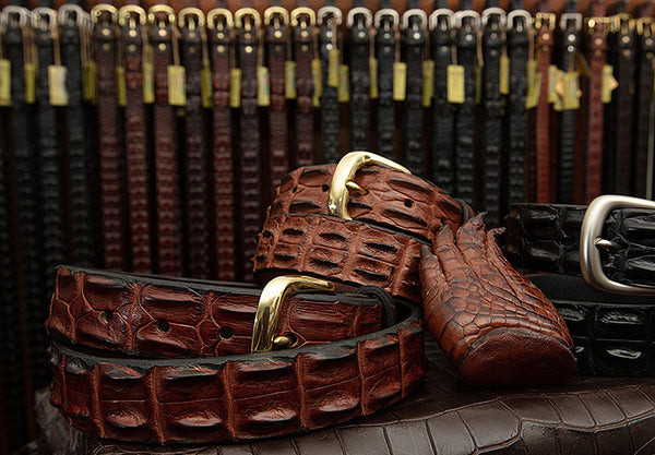 Crocodile Leather Belt - Dark Brown-Belt-Genuine UGG PERTH