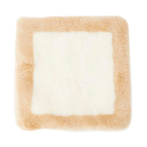 Border Cushion - Ivory and Beige-Sheepskin Rugs-Genuine UGG PERTH