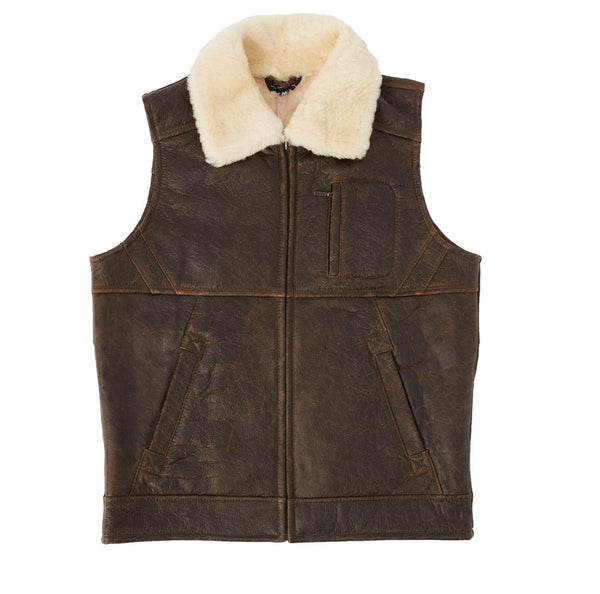 Double Face Nappa Vest - Dark Brown-Vest-Genuine UGG PERTH