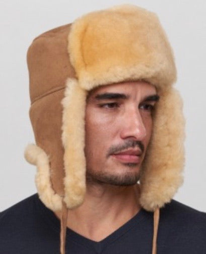 Sheepskin Hat with Tie-UGG Accessories-Genuine UGG PERTH