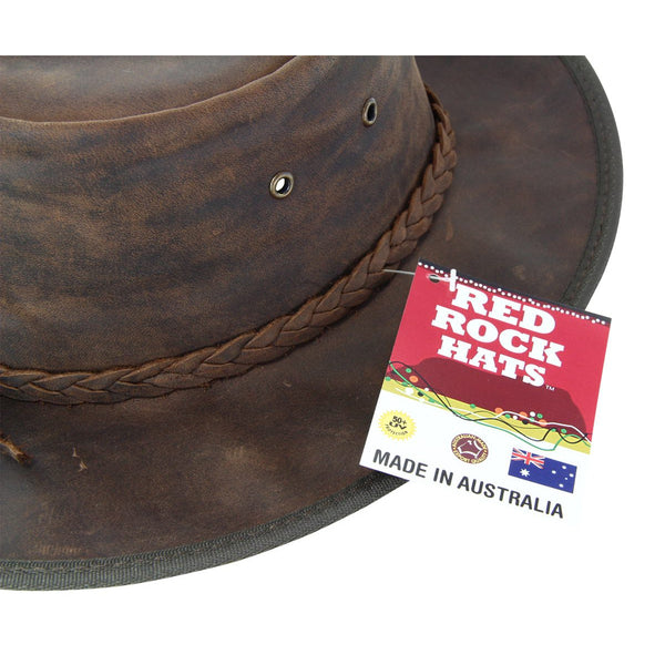 Kangaroo Leather Hat - Dark Brown-Hats-Genuine UGG PERTH